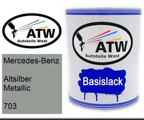 Mercedes-Benz, Altsilber Metallic, 703: 1L Lackdose, von ATW Autoteile West.